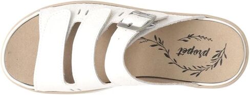 Propet Womens Breezy Walker Slide Athletic Sandals Casual Low Heel 1-2" - White in Saudi Arabia