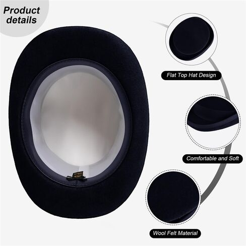 قبعة علوية من الصوف واللباد من بونتشوال جود، قبعة تنكرية طويلة بتصميم فيكتوري بطول 5 انش، هدايا للرجال لحفلات الرقص والكريسماس in Kuwait