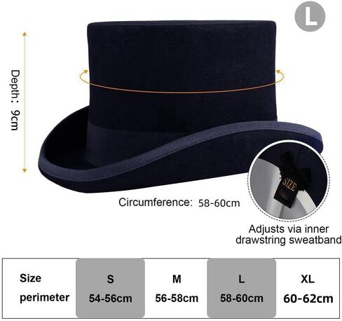 قبعة علوية من الصوف واللباد من بونتشوال جود، قبعة تنكرية طويلة بتصميم فيكتوري بطول 5 انش، هدايا للرجال لحفلات الرقص والكريسماس in Kuwait