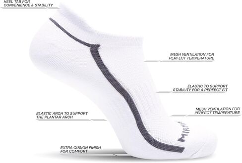 MIRMARU 6 أزواج من الجوارب القطنية المريحة للجري منخفضة القطع وقابلة للتنفس للرجال والنساء in Kuwait