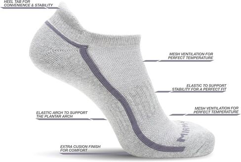 MIRMARU 6 Pairs Running Low Cut Athletic Cushion Tab Breathable Comfortable Cotton Socks for Men and Women in Saudi Arabia