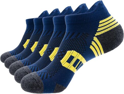PEARL CARE Mens Athletic Running Ankle Socks Light Cushioned Tab Sports Low Cut Socks (5/6 Pack) /w Arch Compression in Saudi Arabia