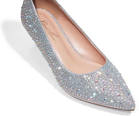 GENSHUO Womens Kitten Heels,Classic 2 Inch Low Heel Pumps Slip On Closed Pointed Toe Pumps Office Work Dress Heeled Pump Shoes in Kuwait
