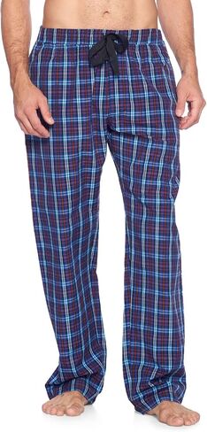 Ashford & Brooks Men’s Sleepwear & Loungewear Pajamas Set | Woven Plaid PJ Pants & Short Sleeve Jersey Shirt in Saudi Arabia