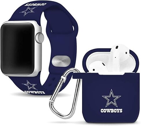 حزمة كومبو من السيليكون من Game Time Dallas Cowboys متوافقة مع Apple Watch وApple AirPods (42/44/45 ملم) in Saudi Arabia