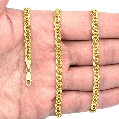 Nuragold 10K Yellow Gold 4.5mm Double Cuban Curb Link Chain Pendant Necklace, Mens Women Jewelry Lobster Clasp 18" 20" 22" 24" 26" in Saudi Arabia