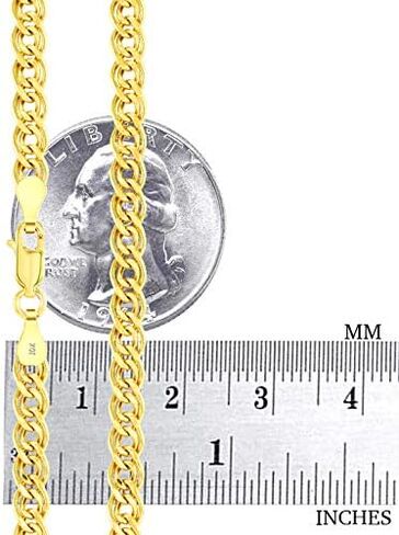 Nuragold 10K Yellow Gold 4.5mm Double Cuban Curb Link Chain Pendant Necklace, Mens Women Jewelry Lobster Clasp 18" 20" 22" 24" 26" in Saudi Arabia