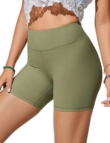 CRZ YOGA Women's Swim Shorts 5'' High Waisted Board Shorts Athletic Swimwear Bikini Bottoms Swimsuit in Saudi Arabia