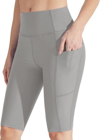 Libin Women's 12" High Waisted Long Swim Shorts UPF50+ Board Shorts Tummy Control Quick Dry with Pockets in Saudi Arabia