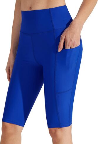 Libin Women's 12" High Waisted Long Swim Shorts UPF50+ Board Shorts Tummy Control Quick Dry with Pockets in Saudi Arabia