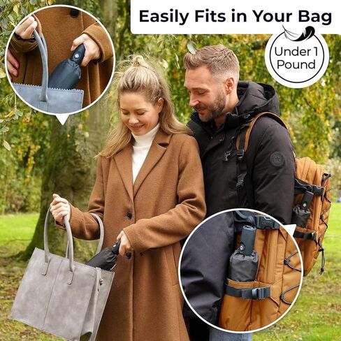 Unbreakable Windproof Travel Umbrella (Compact, Superior & Beautiful), Small Strong but Light Portable and Automatic Folding Rain Umbrella, Durable Premium Grip, Fits Car & Backpack in Saudi Arabia