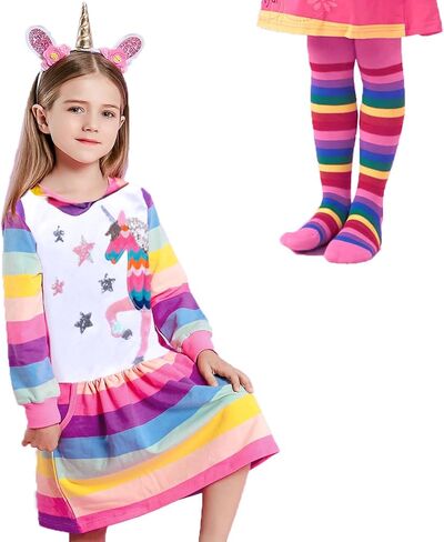 VIKITA Girls Dress & Socks LH7600+F5007 5T in Saudi Arabia
