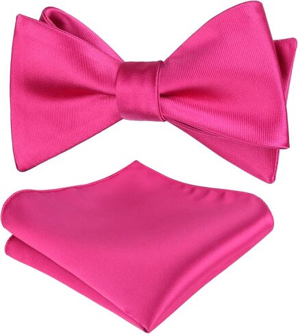 Alizeal Men's Self-tied Solid Color/Animal Pattern Bow Tie and Pocket Square Set in Kuwait