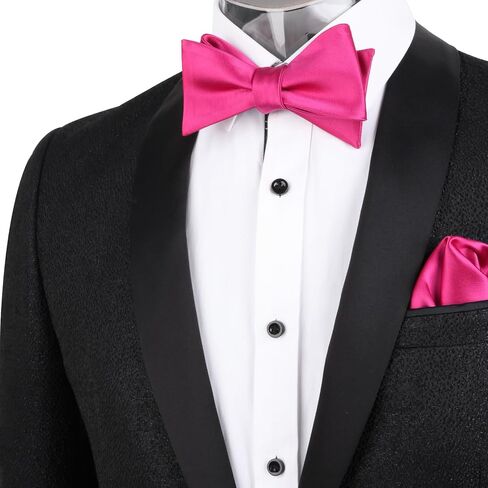 Alizeal Men's Self-tied Solid Color/Animal Pattern Bow Tie and Pocket Square Set in Kuwait