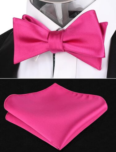 Alizeal Men's Self-tied Solid Color/Animal Pattern Bow Tie and Pocket Square Set in Kuwait