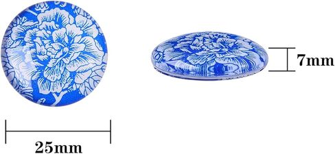 BEEFLYING 280 pcs Kaleidoscope Cabochons Half Round Glass Cabochons Floral Glass Cabochons Flatback Dome Cabochons for Jewelry Making in Kuwait