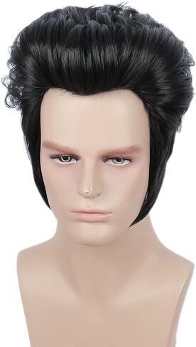 Halloween Short Straight Black Hair Cosplay Costume Wig For Men in Saudi Arabia