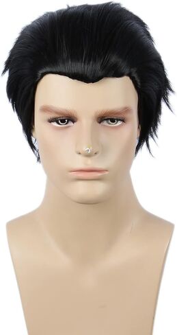 Halloween Short Straight Black Hair Cosplay Costume Wig For Men in Saudi Arabia