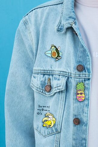 6 دبابيس فواكه كرتونية لطيفة للأطفال - دبابيس المينا لحقائب الظهر، دبابيس مضحكة للسترات، مجموعة دبابيس المينا لحقائب الكتب للقبعة in Kuwait