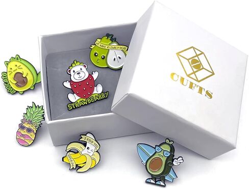 6 دبابيس فواكه كرتونية لطيفة للأطفال - دبابيس المينا لحقائب الظهر، دبابيس مضحكة للسترات، مجموعة دبابيس المينا لحقائب الكتب للقبعة in Kuwait