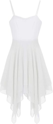 CHICTRY Women's Spaghetti Irregular Ballet Dance Skirt Dress Chiffon Lyrical Swing Party Dress in Saudi Arabia