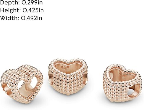 Pandora Jewelry Beaded Heart Rose Charm, With Gift Box in Saudi Arabia