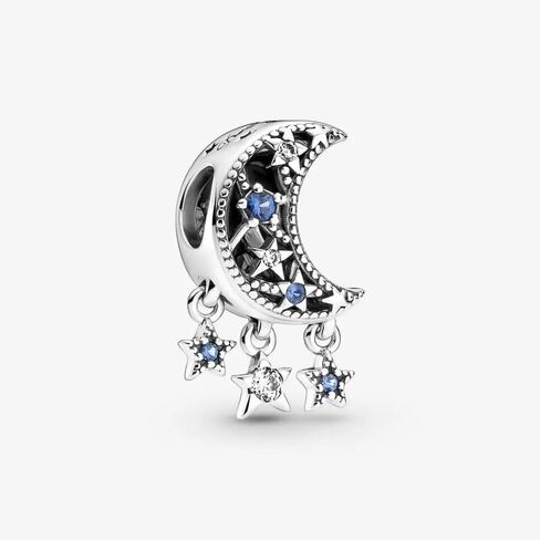 Pandora Star & Crescent Moon Charm Bracelet Charm Moments Bracelets - Stunning Women's Jewelry - Gift for Women - Made with Sterling Silver & Cubic Zirconia, With Gift Box in Saudi Arabia
