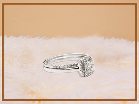 Dazzlingrock Collection 0.30 Carat Round White Diamond Square Cluster Wedding Ring Set for Her in 10K Gold in Saudi Arabia