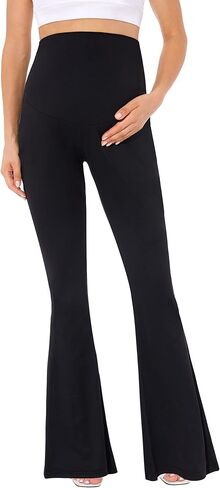 Maternity Flare Pants Over The Belly/Stretchy Palazzo Bell Bottom Leggings Yoga in Saudi Arabia