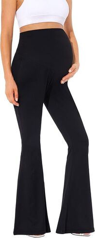 Maternity Flare Pants Over The Belly/Stretchy Palazzo Bell Bottom Leggings Yoga in Saudi Arabia