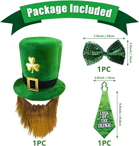 St. Patrick’s Day Leprechaun Hat Green St Patricks Day Shamrock Hat for Women Men Green Irish Top Hat Accessories in Kuwait