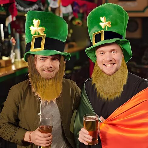 St. Patrick’s Day Leprechaun Hat Green St Patricks Day Shamrock Hat for Women Men Green Irish Top Hat Accessories in Kuwait