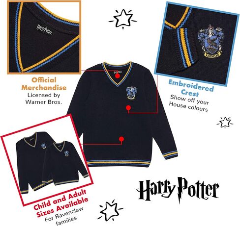 سترة صوفية للأولاد بتصميم Harry Potter Ravenclaw House للأولاد من Popgear in Kuwait