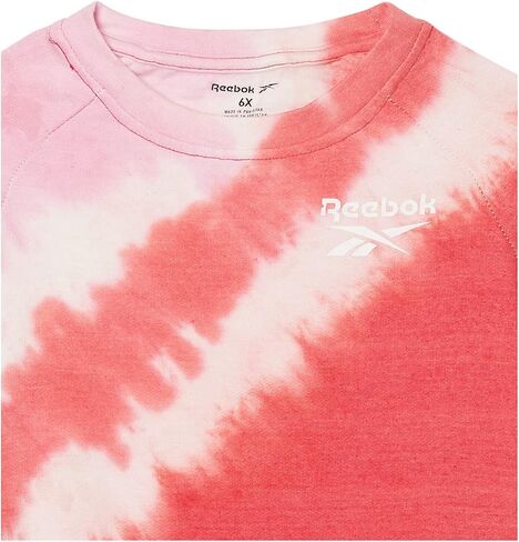 Reebok Girls' 2-Piece Activewear Clothing Set-Long Sleeve Top + Biker/Yoga Gym Shorts, Powder Pink, 7 in Saudi Arabia