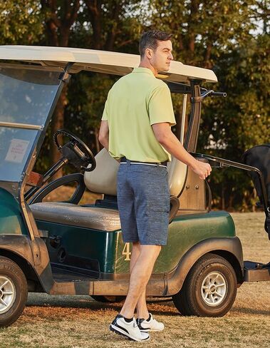 شورت PULI للرجال من Golf Hybrid Dress كاجوال قابل للتمدد ومسطح من الأمام وخفيف الوزن وسريع الجفاف مع جيوب in Kuwait