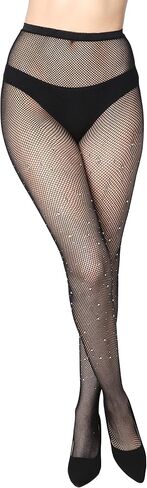 جوارب طويلة من الدانتيل للنساء من French Fishnet، جوارب طويلة مثيرة بمقاسات عادية وكبيرة (عبوة من 6 قطع) in Saudi Arabia
