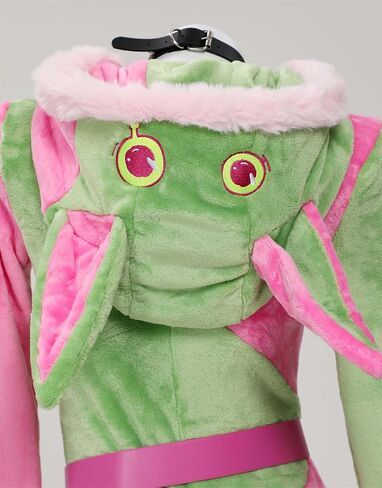 Cute Dog Style Romper Fuzzy Onesie Pajama Pink Green Loungewear Fluffy Hooded Homewear Short Jumpsuit with Stockings in Saudi Arabia