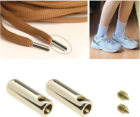 24 Sets Metal Aglets Shoelace Tips with Screws Shoelace Head & Cords End Metal Aglet Replacement Tips for Sneakers Hoodies Bungee Cords Laces 3 Assorted Colors in Saudi Arabia