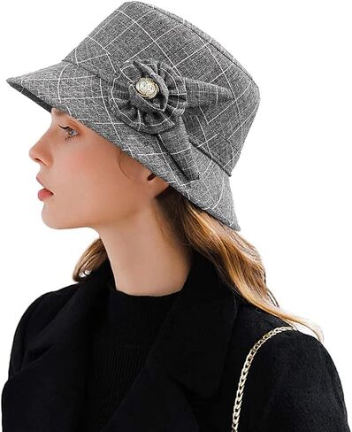 Glamorstar Cloche Hats for Women Vintage Bowler Hat Floral Fedora Bucket Hats in Saudi Arabia