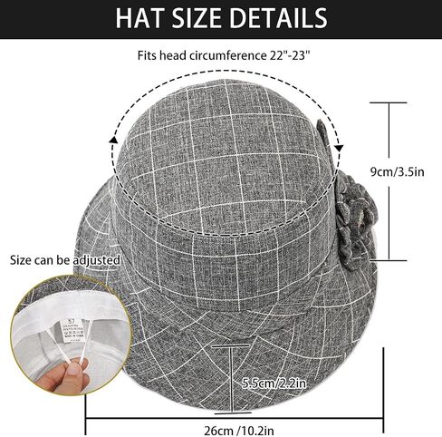 Glamorstar Cloche Hats for Women Vintage Bowler Hat Floral Fedora Bucket Hats in Saudi Arabia