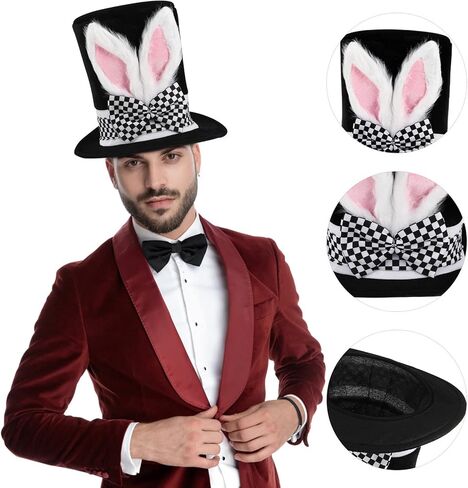 CLISPEED Easter Plush Rabbit Ears High Hat Bunny Top Hat for Carnival Costume in Kuwait