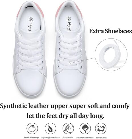 Vepose Women's Fashion Sneakers, Lace Up Low Top Platform Tennis Shoes | Comfortable fashion walking shoes, low top, memory foam cushioning, lace up, cute style for work, travel and weekends in Kuwait