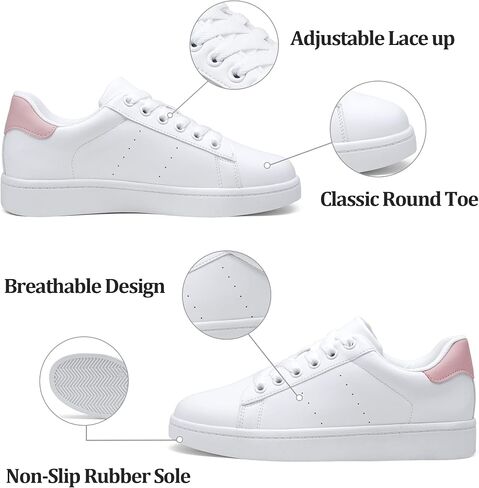 Vepose Women's Fashion Sneakers, Lace Up Low Top Platform Tennis Shoes | Comfortable fashion walking shoes, low top, memory foam cushioning, lace up, cute style for work, travel and weekends in Kuwait