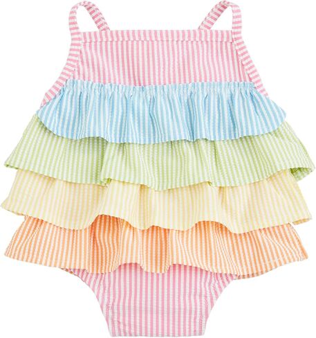 Mud Pie Girls' Standard Seersucker Ruffle One Piece in Saudi Arabia