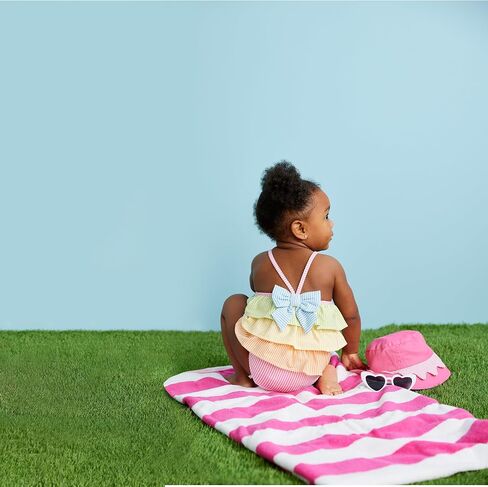 Mud Pie Girls' Standard Seersucker Ruffle One Piece in Saudi Arabia