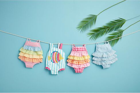 Mud Pie Girls' Standard Seersucker Ruffle One Piece in Saudi Arabia