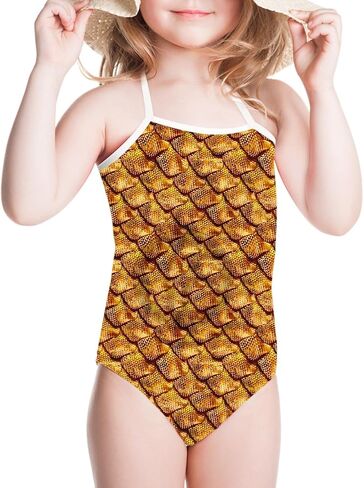 HUGS IDEA Panda Print Cute Girls One Piece Swimsuit Adjustable Swimwear for 3Y-8Y in Saudi Arabia
