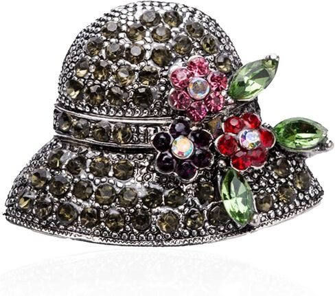 بروش على شكل قبعة للنساء والفتيات من حجر الراين والكريستال بروش دبابيس مجوهرات in Kuwait