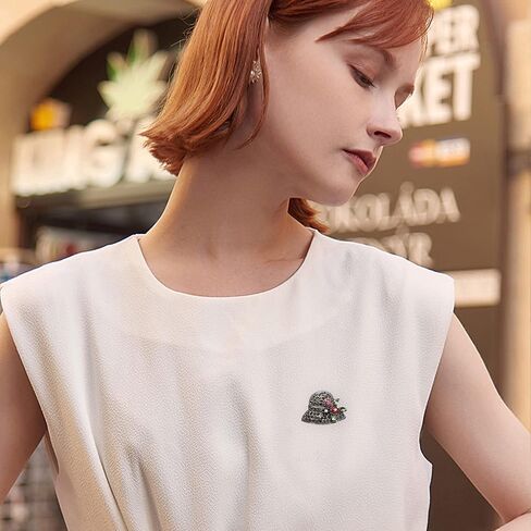 بروش على شكل قبعة للنساء والفتيات من حجر الراين والكريستال بروش دبابيس مجوهرات in Kuwait