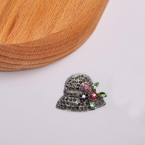 بروش على شكل قبعة للنساء والفتيات من حجر الراين والكريستال بروش دبابيس مجوهرات in Kuwait